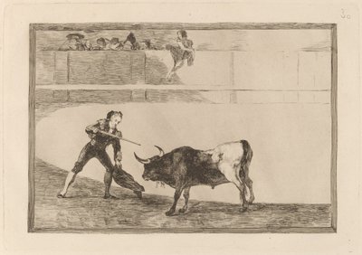Pedro Romero ayakta duran bir boğayı öldürüyor (Pedro Romero Durdurulan Boğayı Öldürüyor) by Francisco de Goya