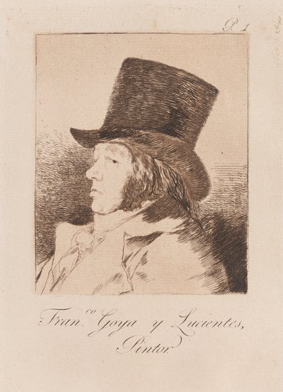 Sanatçının Portresi, 18. yüzyılın sonları ve 19. yüzyılın başlarında yüzyıl (baskı) by Francisco de Goya
