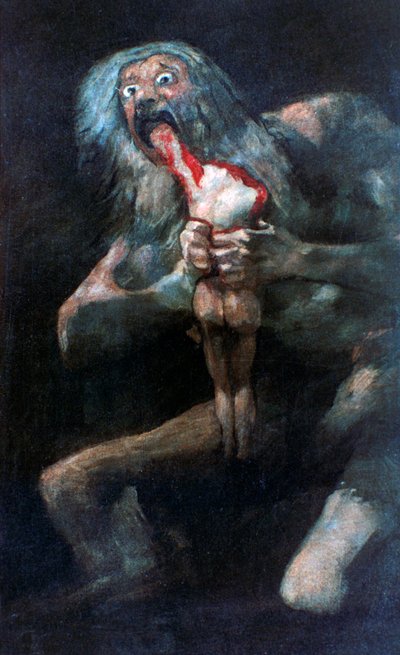 Çocuklarından Birini Yiyen Satürn, 1821-1823 by Francisco de Goya