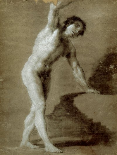 Çizim Okulu, c. 1790 (gri kağıt üzerine karakalem çizimi) by Francisco de Goya