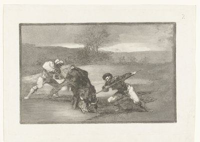 Yaya olarak boğa avı Otro modo de cazar á turta Boğa Güreşi (dizi başlığı) La Tauromaquia (dizi adı) by Francisco de Goya