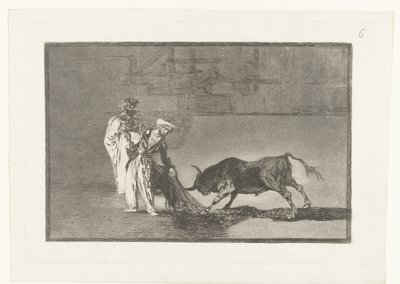 kumda Stierenvechten Moors, bornozlarıyla meydanda başka bir capeo yapıyor Stierenvechten (dizi adı) Boğa Güreşi (dizi başlığı) by Francisco de Goya