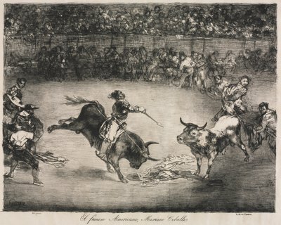 Bordo Boğaları: Ünlü Amerikalı, Mariano Ceballos, 1825. by Francisco de Goya