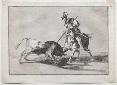 Cid Campeador Başka Bir Boğa Mızrak Atıyor, 1815-1816. by Francisco de Goya