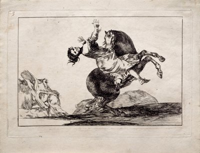 Los Disparates Follies dizisindeki At Kaçıran, 1815-1819 by Francisco de Goya