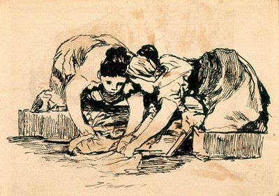 Çamaşırcı Kadınlar, 18. yüzyılın sonu ve 19. yüzyılın başı (çizim) by Francisco de Goya