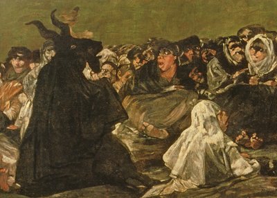 Cadıların Şabat Günü veya Büyük Teke, (Kara Tablolardan biri), c.1821-23 (38640 detayı) by Francisco de Goya