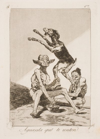 Merhem ile yağlanana kadar bekleyin by Francisco de Goya