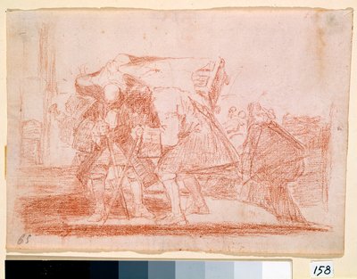 War Destres: “” Bu daha az değil”” Kutsal ikonlar kültü üzerine eski yazılar baskısı. Francisco de Goya y Lucientes (1746-1828) tarafından aşındırma için kırmızı kurşun kalemle hazırlık çizimi. 1810-1812. Madrid. Prado Müzesi by Francisco de Goya