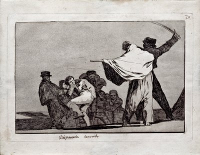Los Disparates Follies dizisinden İyi Bilinen Delilik, 1815-1819 by Francisco de Goya