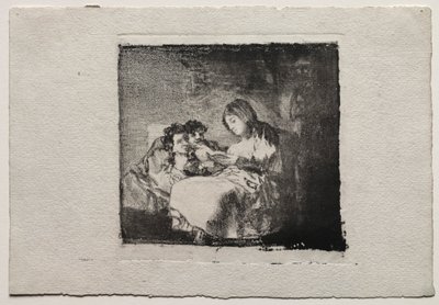 Kadın İki Çocuğa Okuma by Francisco de Goya
