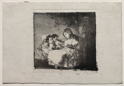 İki Çocuğa Okuyan Kadın, 1824-1825. by Francisco de Goya