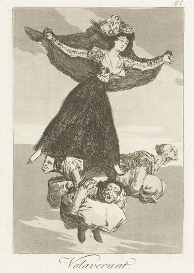 Volaverunt'u uçurdular (nesne üzerine başlık) Los Caprichos (dizi başlığı) by Francisco de Goya