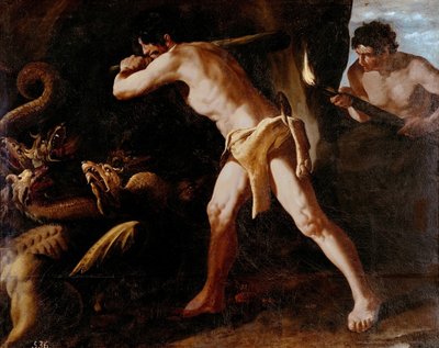 İyi Bir Geri Çekilme İçin Herkül'ün Faticas'ı: Lerna'nın Idra'sının Öldürülmesi by Francisco de Zurbaran