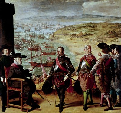 Buen Retiro için boyalı savaşlar: Cadiz'in 1627'de İngilizlere karşı savunması by Francisco de Zurbaran