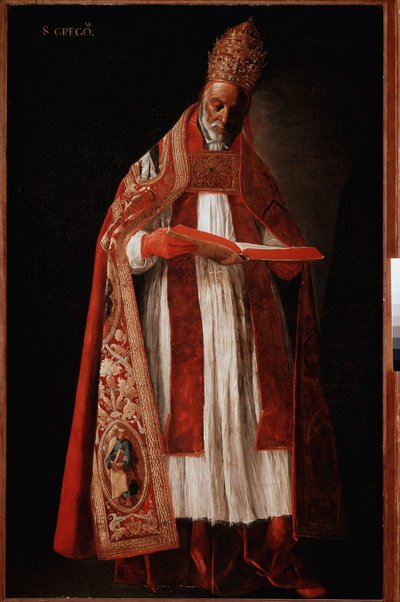 Papa I. Büyük Gregoire veya Diyalog (tuval üzerine yağlı boya by Francisco de Zurbaran