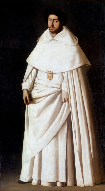 Monk Mercedaire İspanyol Din Düzeninin Portresi (Mercedario, Merci Our Lady of Order). Francisco de Zurbaran (1598-1664) tarafından tablo 17. yüzyıl Madrid, Prado Müzesi - Mercedarian keşiş portresi, İspanyol dini düzeni (Mercedario). Tablo by Francisco de Zurbaran