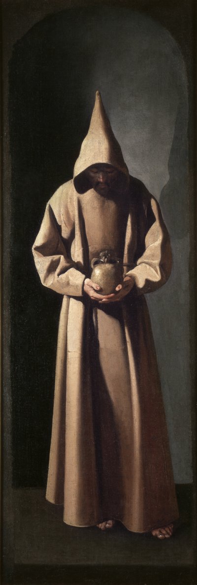 Aziz Francis Bir Kafatasını Düşünüyor by Francisco de Zurbaran