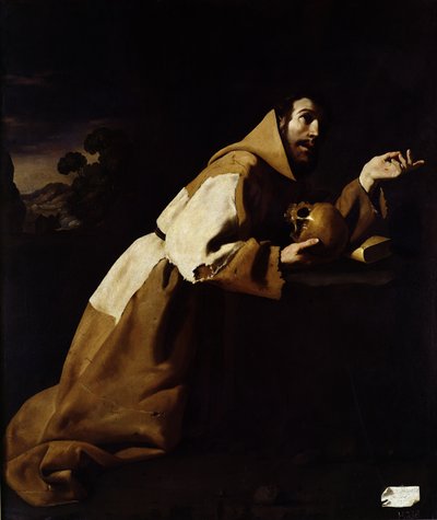 Francis Meditasyonda, 1639 by Francisco de Zurbaran