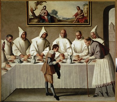 Carthusians Yemekhanesinde St. Hugh mucizesi (tuval üzerine yağlı boya by Francisco de Zurbaran