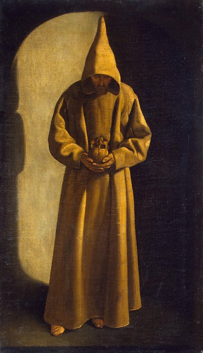 Elinde Kafatası Olan Aziz Francis, c.1630 by Francisco de Zurbaran