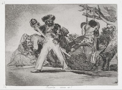 Bu çok fazla! (Güçlü!) The Disasters of War (Los Desastres de la Guerra) dizisinden... by Francisco de Goya