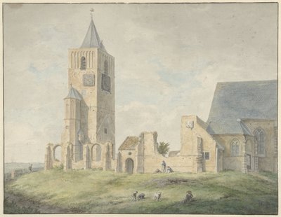 Warmond'daki kilisenin kalıntıları by Franciscus Andreas Milatz