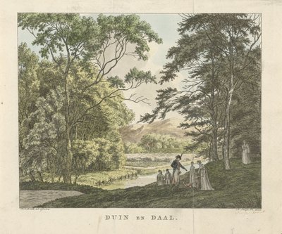 Duin en Daal kır malikanesinde yürüyüşçüler Dune ve Daal (nesne üzerindeki başlık) by Franciscus Andreas Milatz