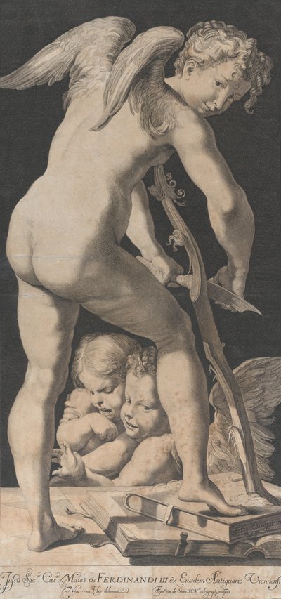 Aşk tanrısı yayını keskinleştirir, 1645-72. by Franciscus van der Steen