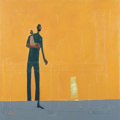 Baba ve Çocuk (tuval üzerine karışık teknik) by Francks Deceus
