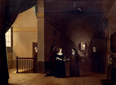 Matmazel de La Valliere manastıra girerken, François Marius Granet (1777-1849), Fransa by Francois Marius Granet