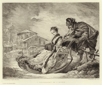 Kış Eğlencesi (gravür) by Francois (after) Boucher