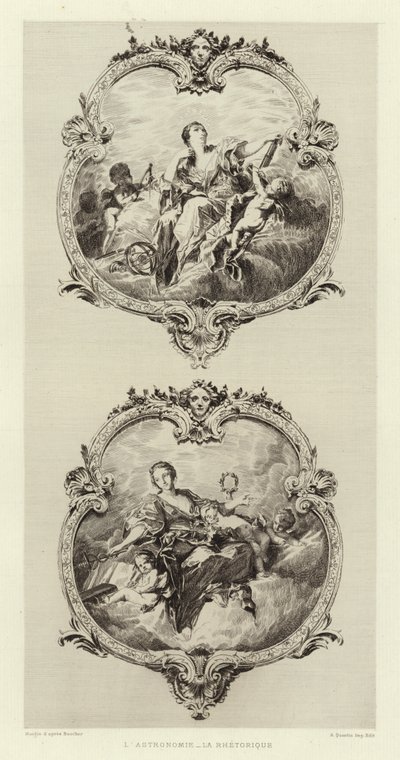 Astronomi, Retorik (gravür) by Francois (after) Boucher