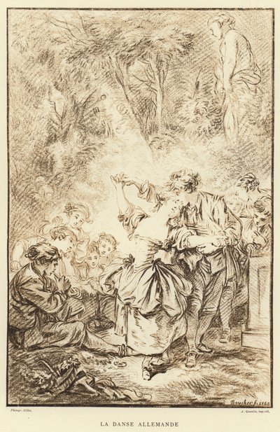 Alman Dansı (gravür) by Francois (after) Boucher