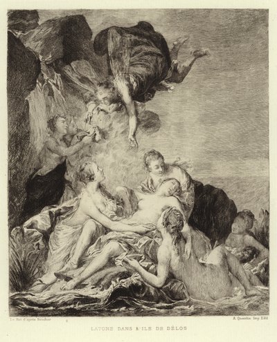 Latona Delos adasında (gravür) by Francois (after) Boucher