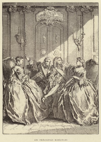 Les Precieuses Ridicules (gravür) by Francois (after) Boucher