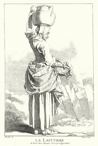 Sütçü Kız (gravür) by Francois (after) Boucher