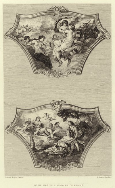 Motif Psyche hikayesinden alınmıştır (gravür) by Francois (after) Boucher