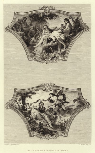 Motif Psyche hikayesinden alınmıştır (gravür) by Francois (after) Boucher