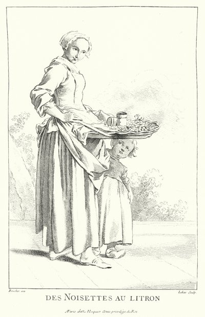 Fındık satıcısı (gravür) by Francois (after) Boucher
