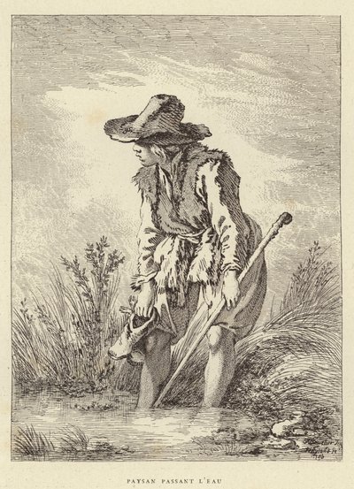 Sudan Geçen Köylü (gravür) by Francois (after) Boucher