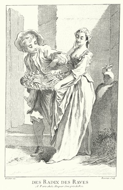 Turp ve şalgam satıcısı (gravür) by Francois (after) Boucher