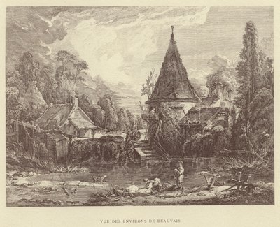 Beauvais çevresinin görünümü (gravür) by Francois (after) Boucher