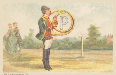 P (bir av kornası oyuncusu tarafından gösterilen harf) by Francois Antoine Appel