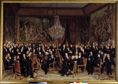 Louvre'da Nieuwerkerke Kontu ile Akşam Hediyeler arasında: Francois Marcellin Belirli de Canrobert (1809-1895), Eugene Delacroix (1798-1863), Camille Doucet (1812-1895), Jacques Fromental Levy dit Halevy (1799-1862) , Baron Georges Haussmann ( by François Auguste Biard