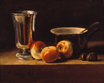 Elma ve Gümüş Kadeh ile Natürmort by François Bonvin