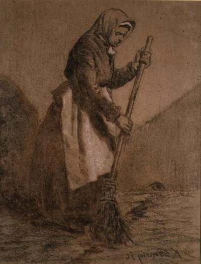 kadın süpürme by François Bonvin