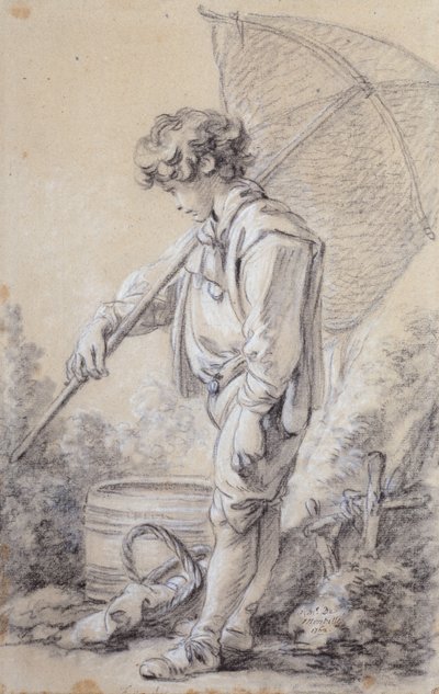 Bir ağ tutan bir çocuk by François Boucher