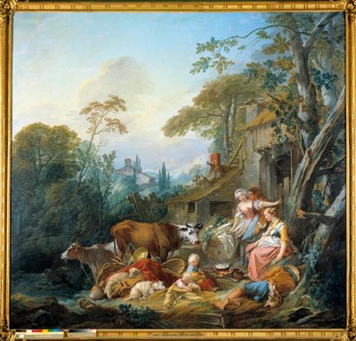 Köyde Mutluluk tablosu Francois Boucher (1703-1770) 1735 Münih. Bayerische by François Boucher