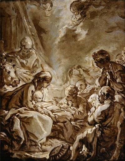 La Lumiere du Monde (panel üzerine kağıt üzerine yağlı boya) by François Boucher